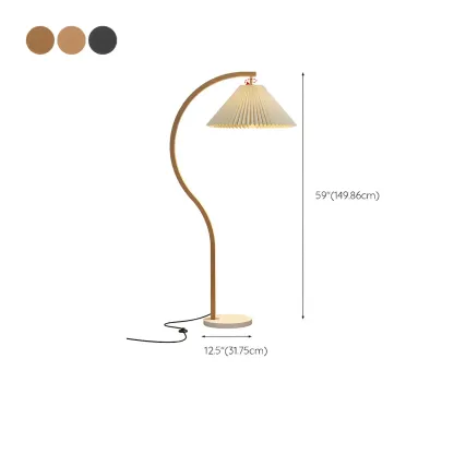 Modern Arched Floor Lamp with Adjustable Pleated Shade #size