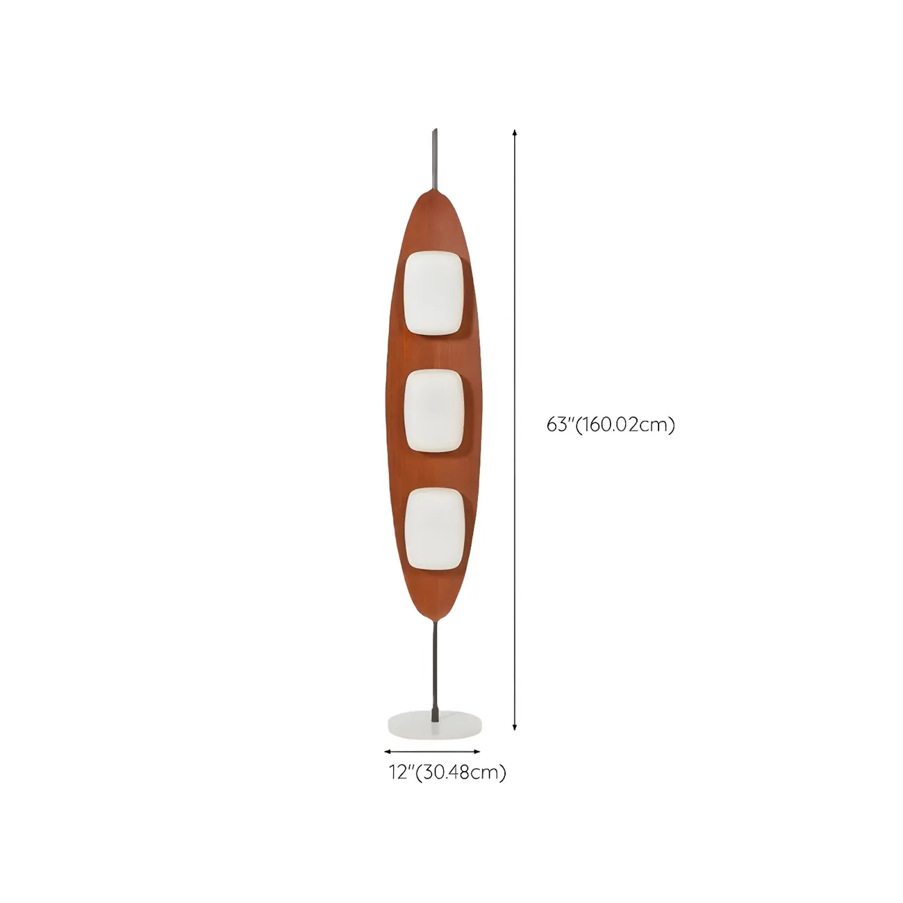 63" Mid-Century Modern 3-Light Integrated LED Floor Lamp  #size | homeyfad