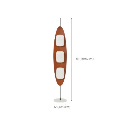 63" Mid-Century Modern 3-Light Integrated LED Floor Lamp  #size