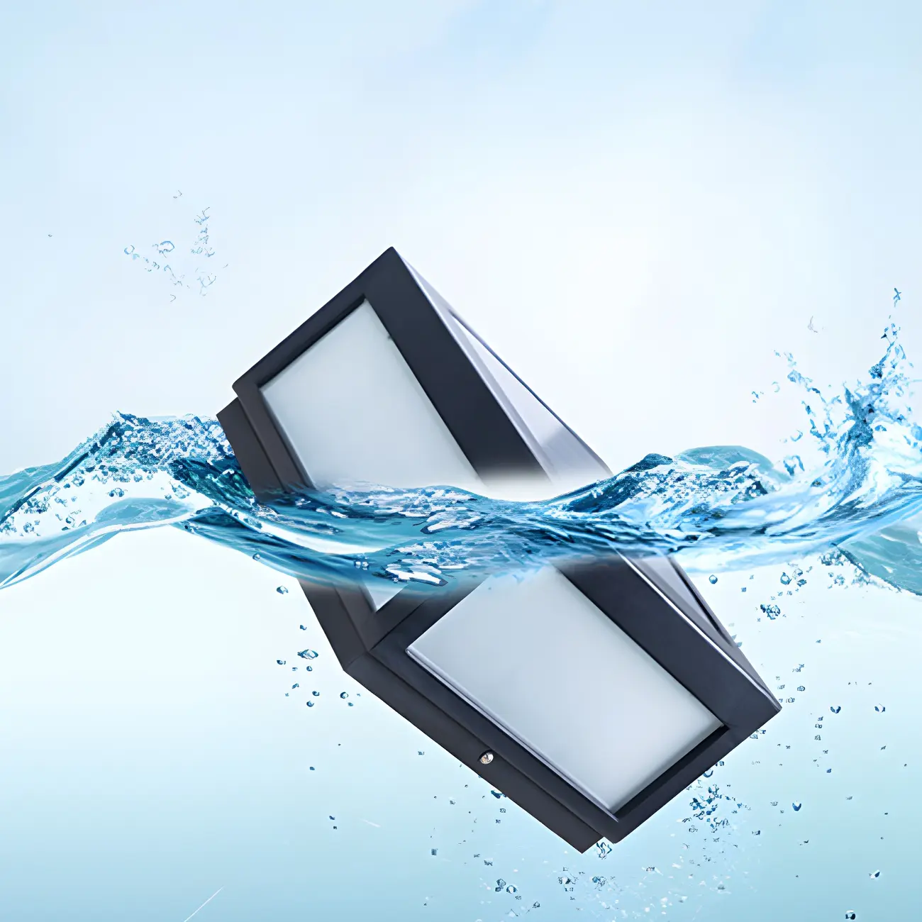 Black Rectangular Solar LED Outdoor Post Lights | homeyfad