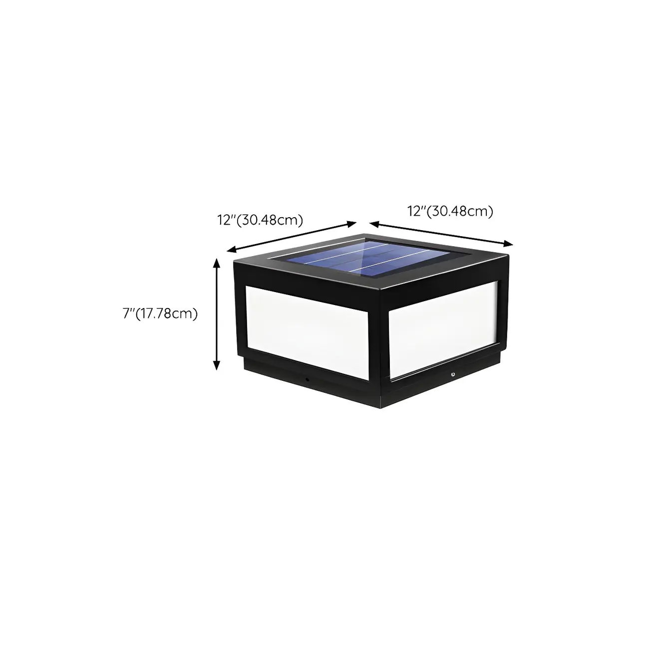 Black Rectangular Solar LED Outdoor Post Lights | homeyfad