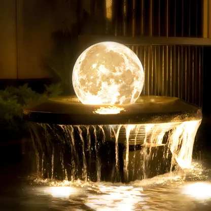 White Resin Moon-Shaped Post Cap Light Image - 4