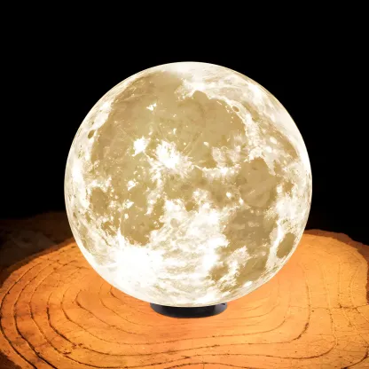 White Resin Moon-Shaped Post Cap Light Image - 10