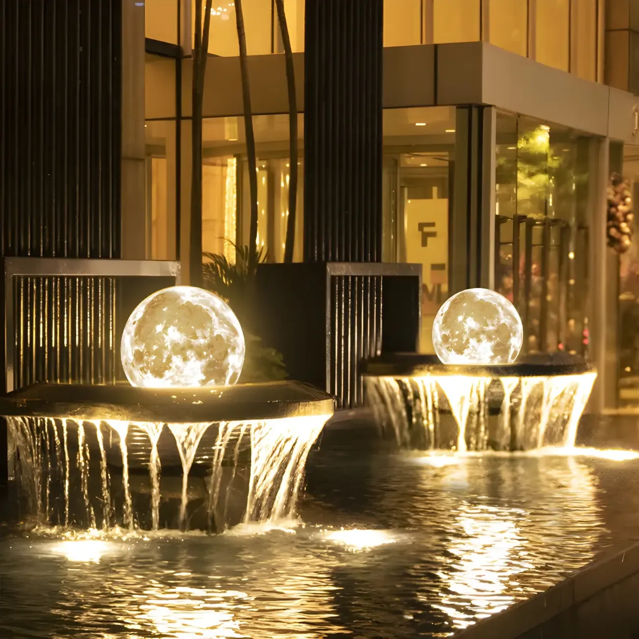 White Resin Moon-Shaped Post Cap Light Image - 14