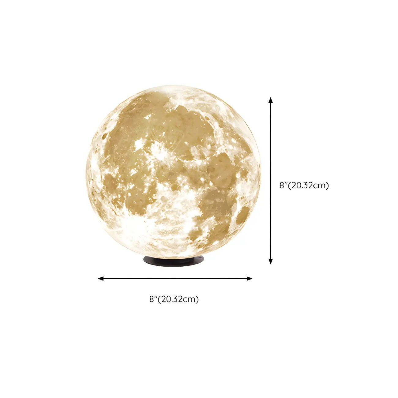 White Resin Moon-Shaped Post Cap Light #size | homeyfad