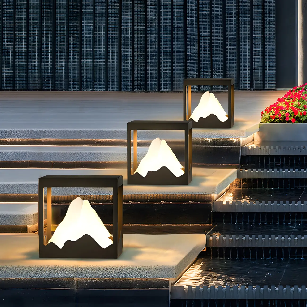 Solar White Mountain Silhouette Post Cap Light Image - 4 | homeyfad