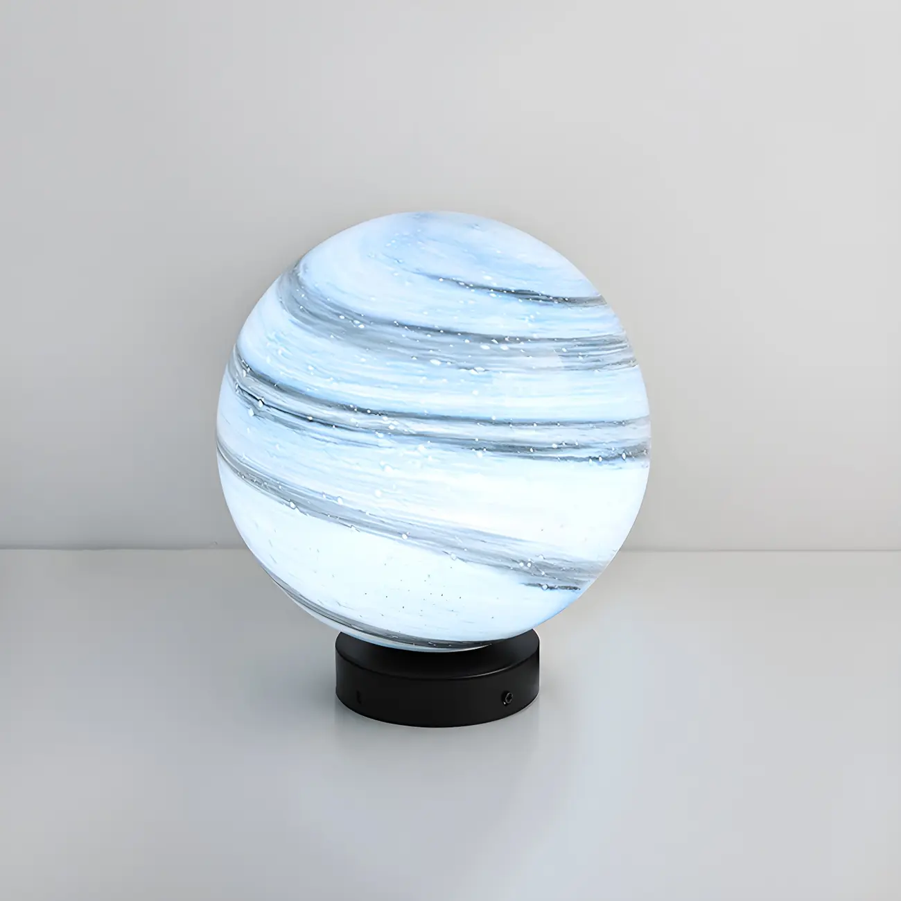 Yellow and Blue Glass Planet-Theme Globe Shade Post Cap Light Image - 9 | homeyfad