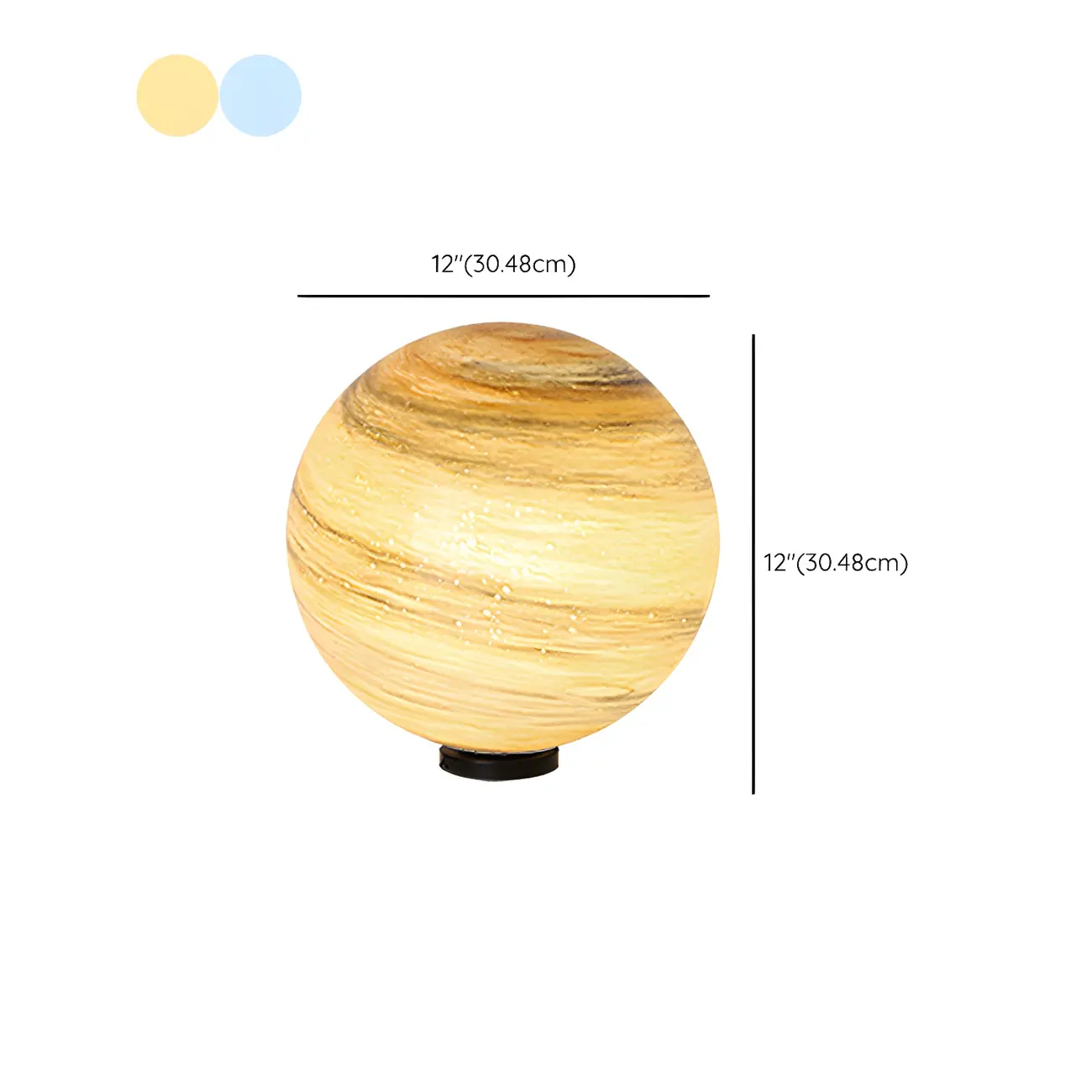 Yellow and Blue Glass Planet-Theme Globe Shade Post Cap Light Image - 16 | homeyfad