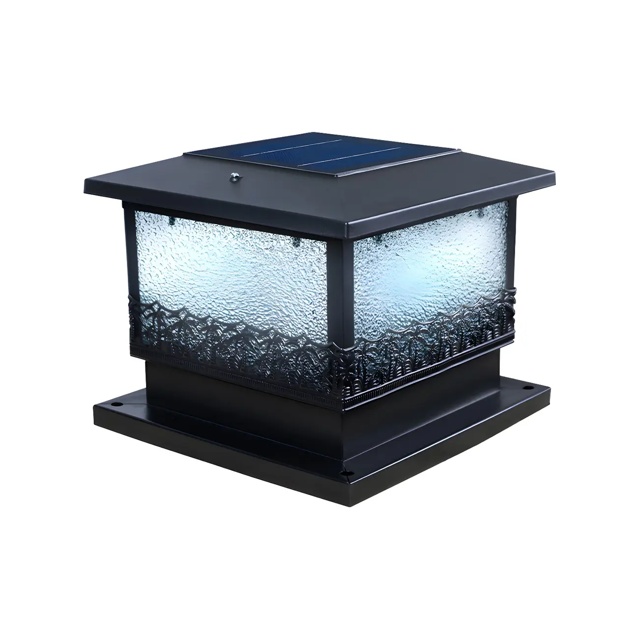 Solar Black Metal Decorative Post Cap Light Image - 7 | homeyfad