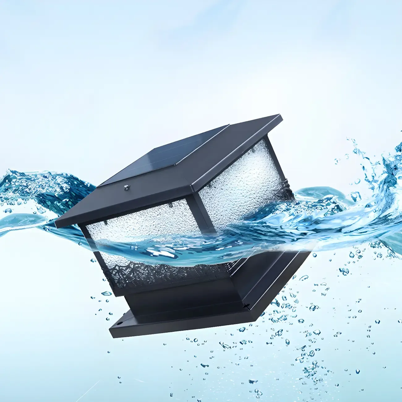 Solar Black Metal Decorative Post Cap Light Image - 8