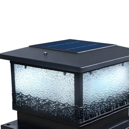 Solar Black Metal Decorative Post Cap Light Image - 9