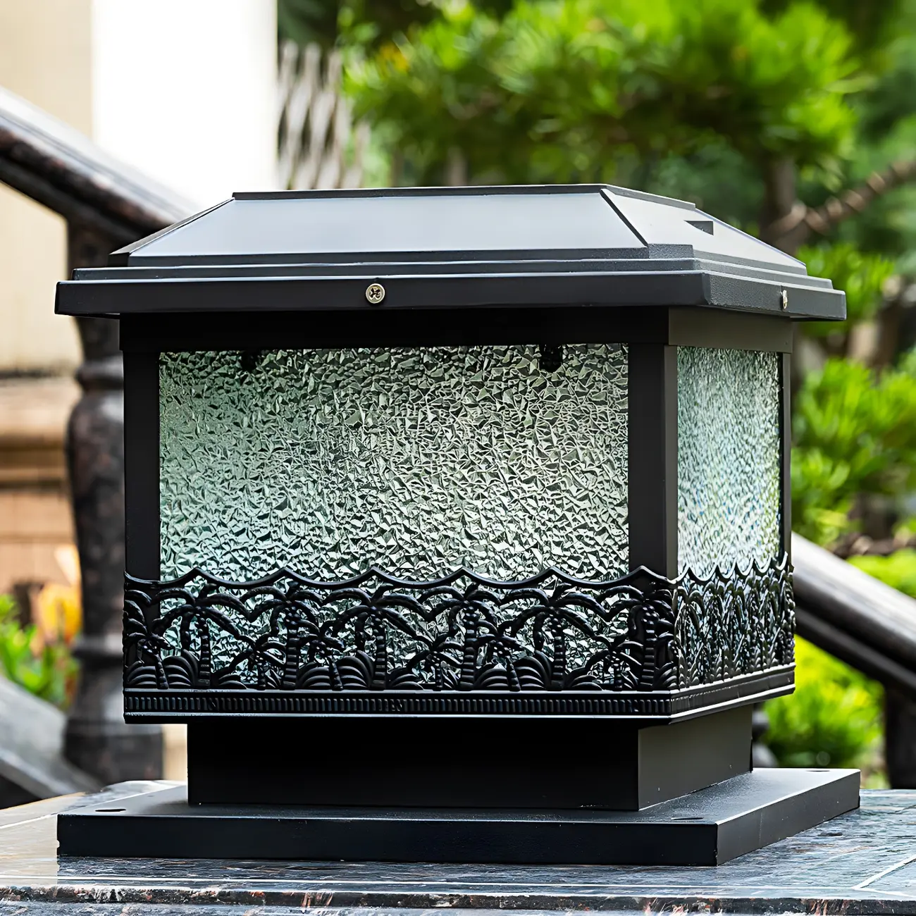 Solar Black Metal Decorative Post Cap Light Image - 5 | homeyfad