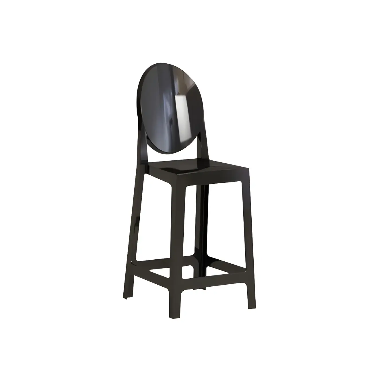 Modern Acrylic Smooth Elegant Circular Backrest Bar Stool Image - 9 | homeyfad