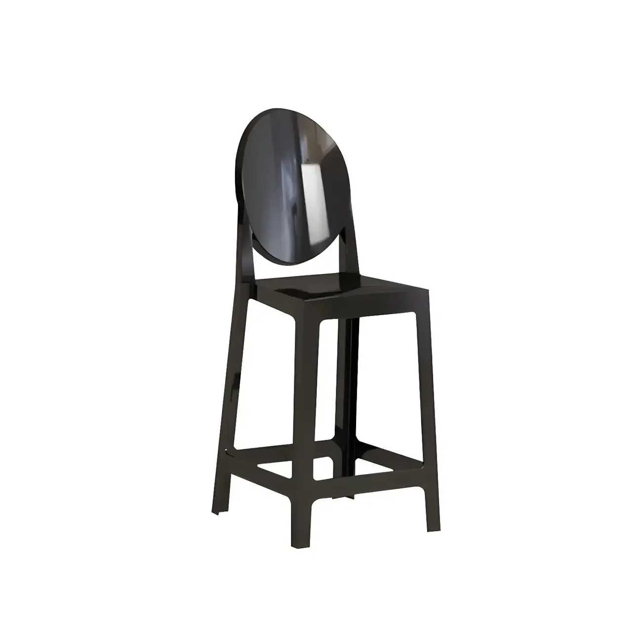 Modern Acrylic Smooth Elegant Circular Backrest Bar Stool Image - 9