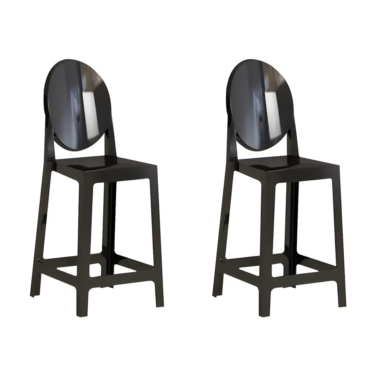 Modern Acrylic Smooth Elegant Circular Backrest Bar Stool Image - 11 | homeyfad