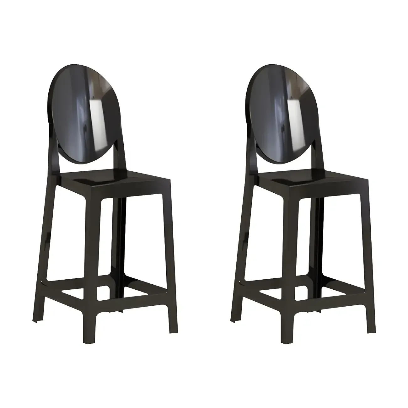 Modern Acrylic Smooth Elegant Circular Backrest Bar Stool Image - 11