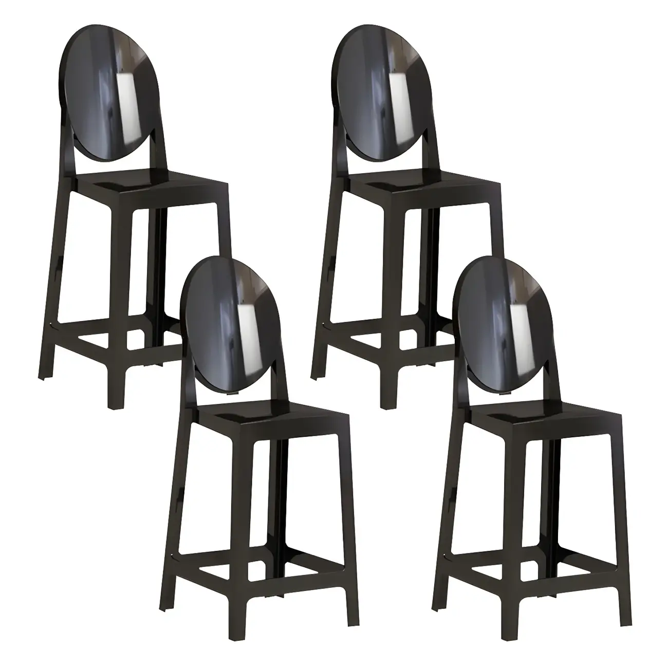 Modern Acrylic Smooth Elegant Circular Backrest Bar Stool Image - 12 | homeyfad