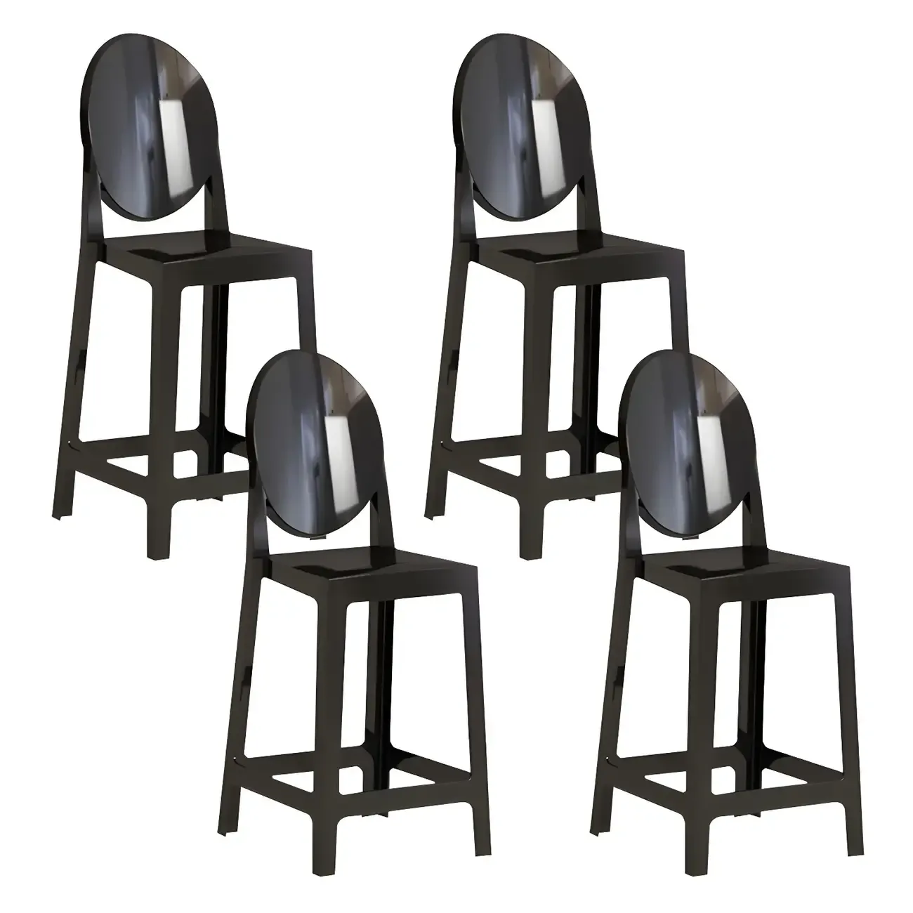 Modern Acrylic Smooth Elegant Circular Backrest Bar Stool Image - 12