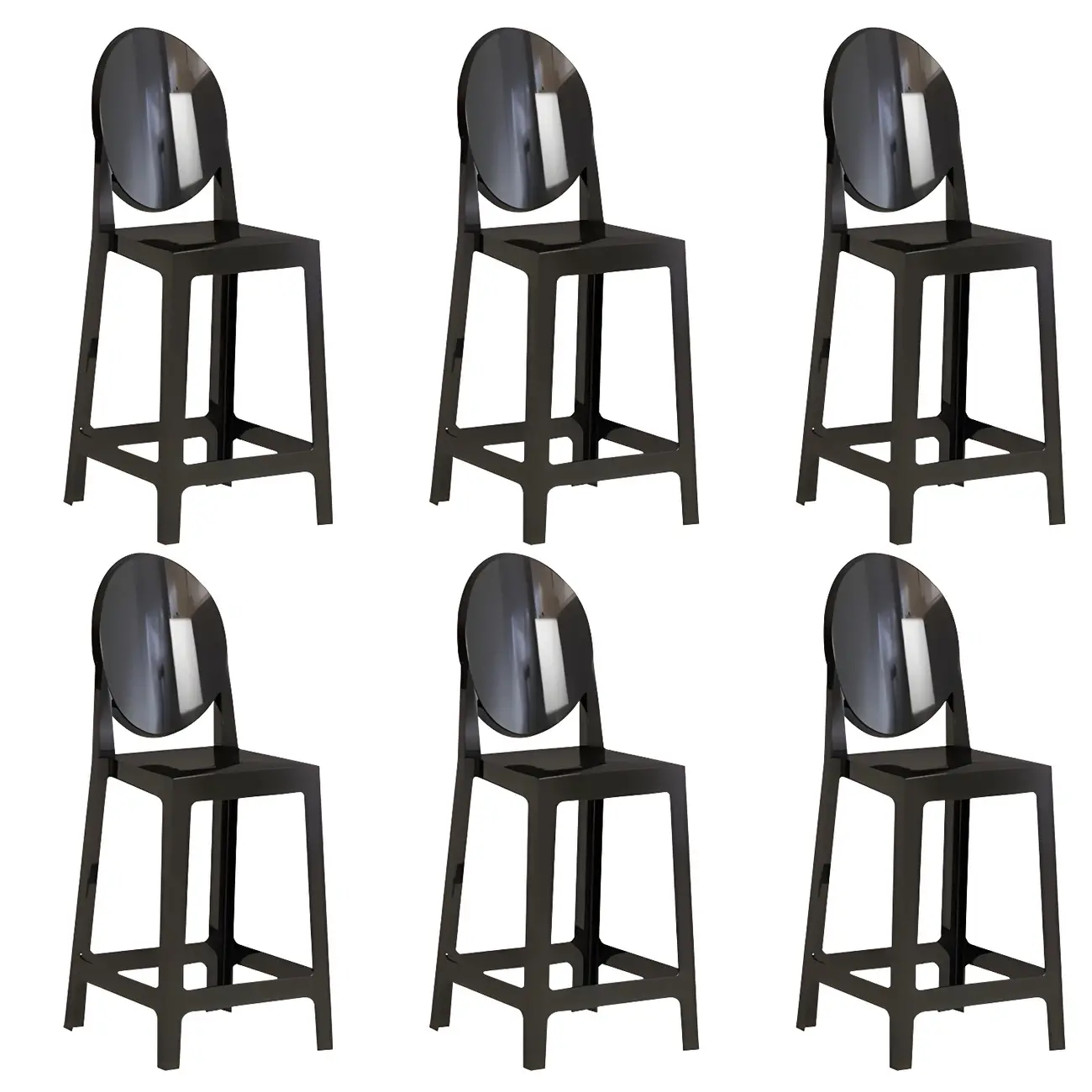Modern Acrylic Smooth Elegant Circular Backrest Bar Stool Image - 13 | homeyfad