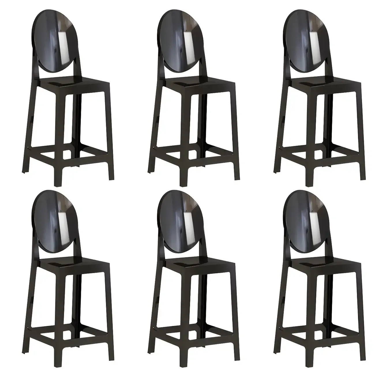Modern Acrylic Smooth Elegant Circular Backrest Bar Stool Image - 13