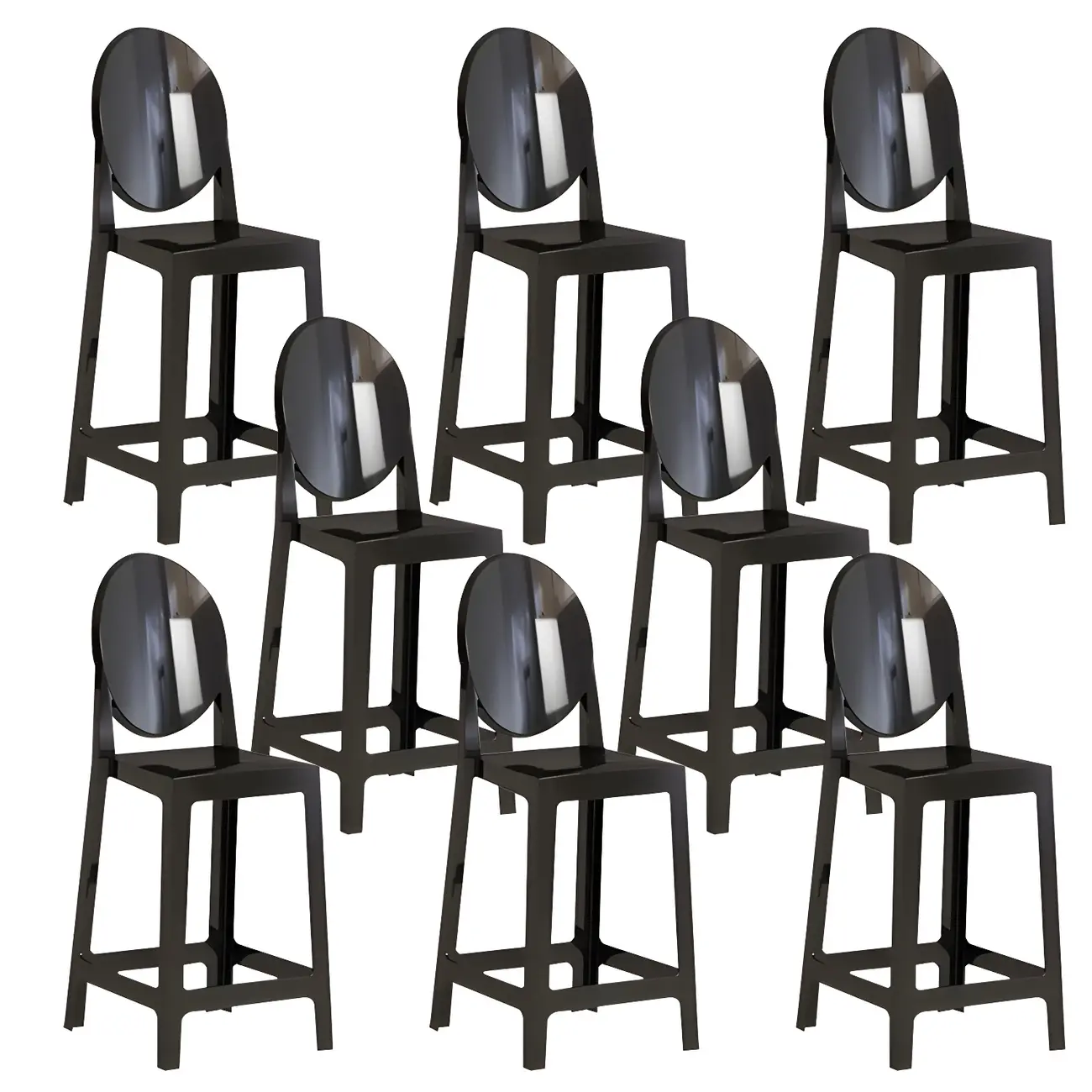 Modern Acrylic Smooth Elegant Circular Backrest Bar Stool Image - 14 | homeyfad