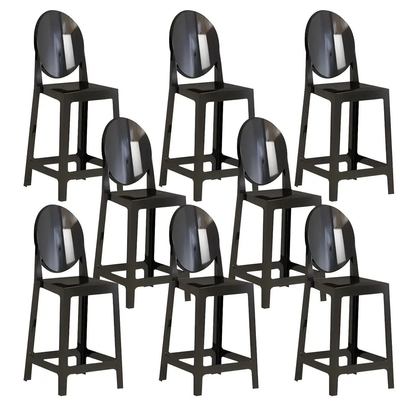 Modern Acrylic Smooth Elegant Circular Backrest Bar Stool Image - 14