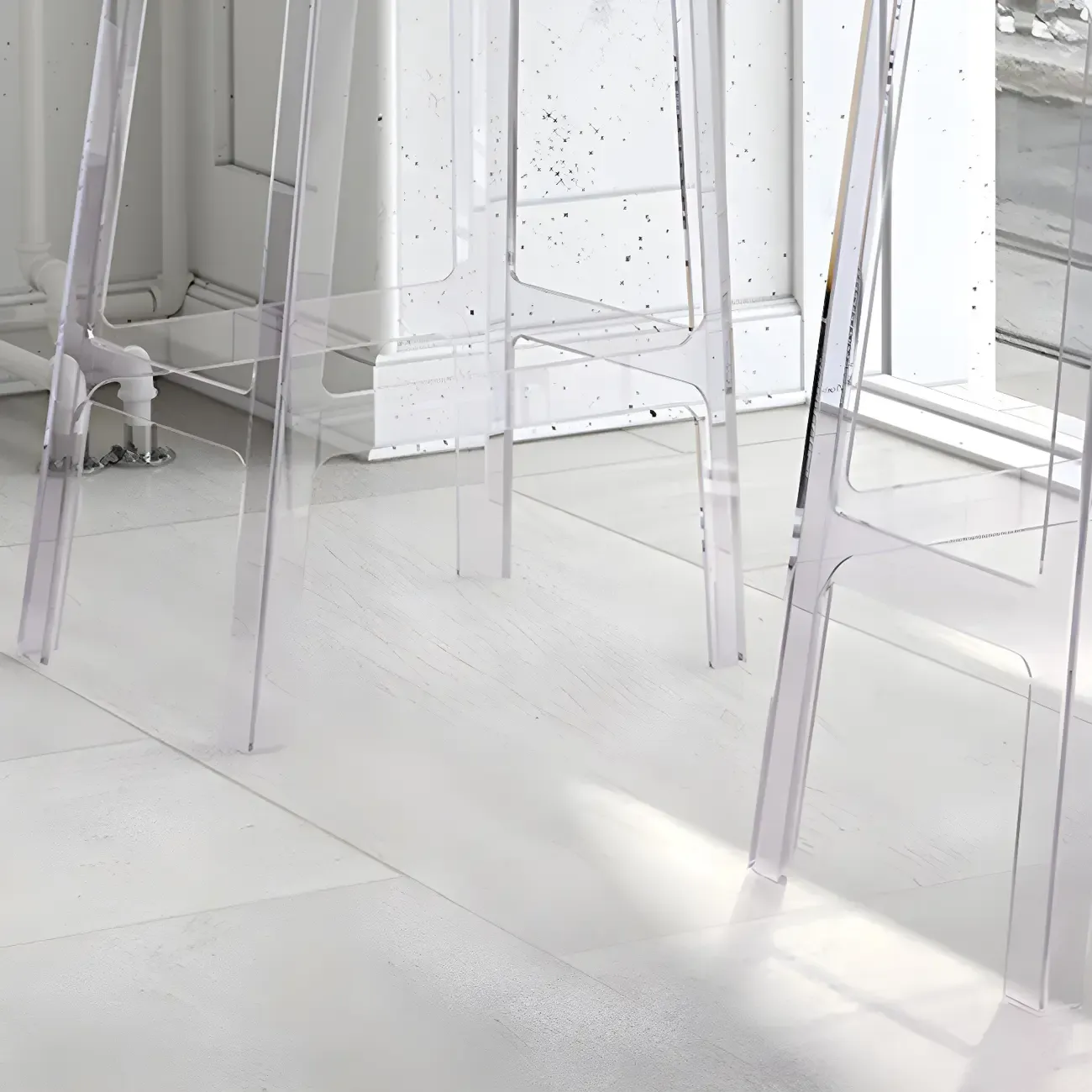 Modern Acrylic Smooth Elegant Circular Backrest Bar Stool Image - 8