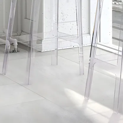 Modern Acrylic Smooth Elegant Circular Backrest Bar Stool Image - 8