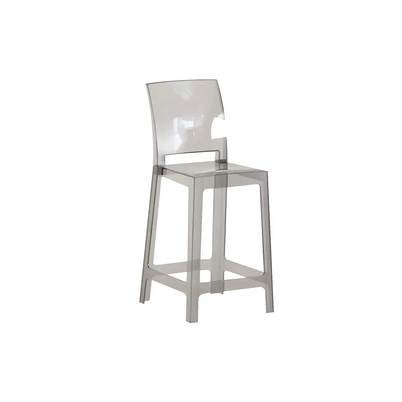 Modern Acrylic Smooth Elegant Circular Backrest Bar Stool Image - 15 | homeyfad