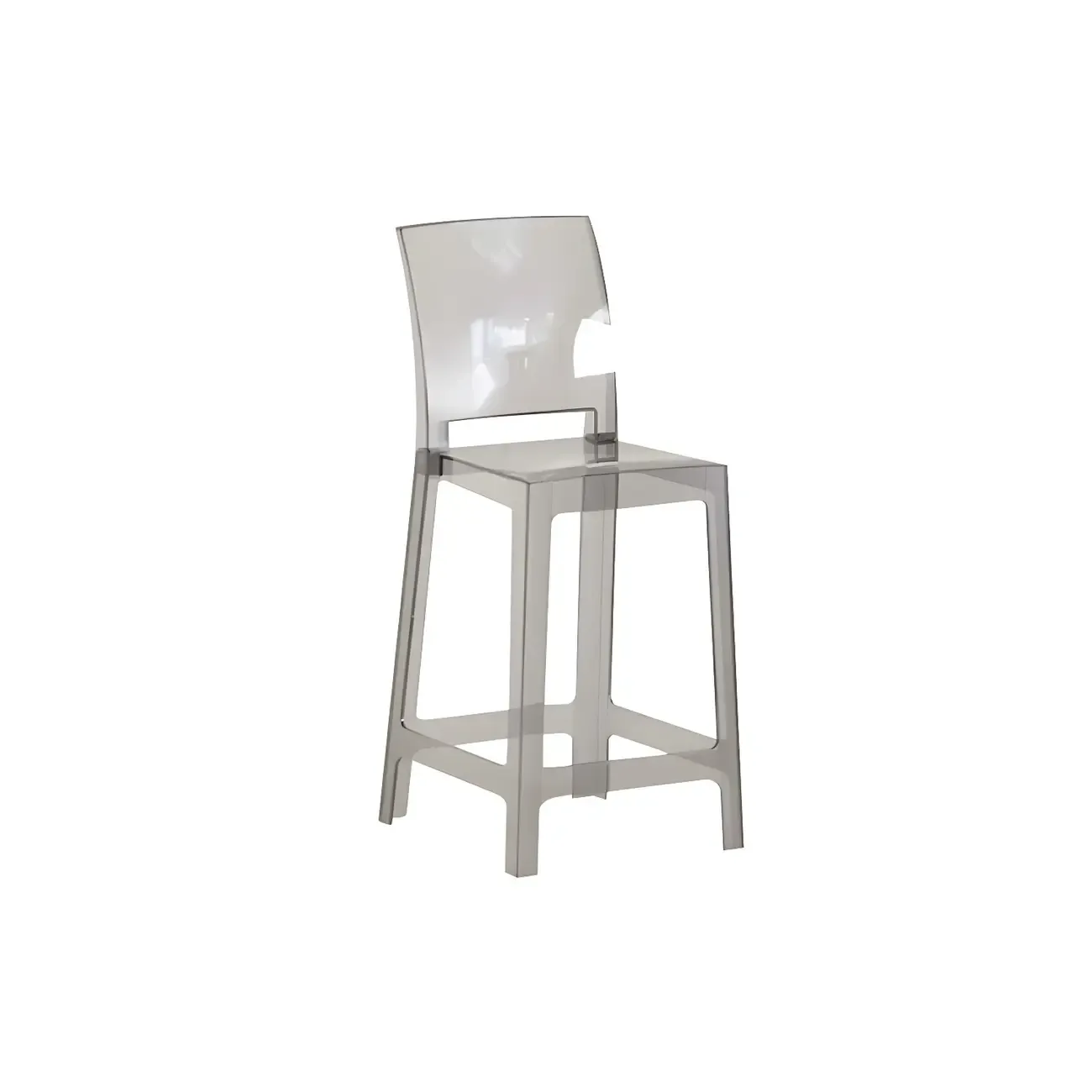 Modern Acrylic Smooth Elegant Circular Backrest Bar Stool Image - 15