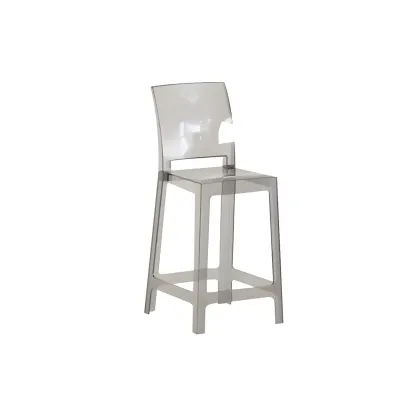 Modern Acrylic Smooth Elegant Circular Backrest Bar Stool Image - 15