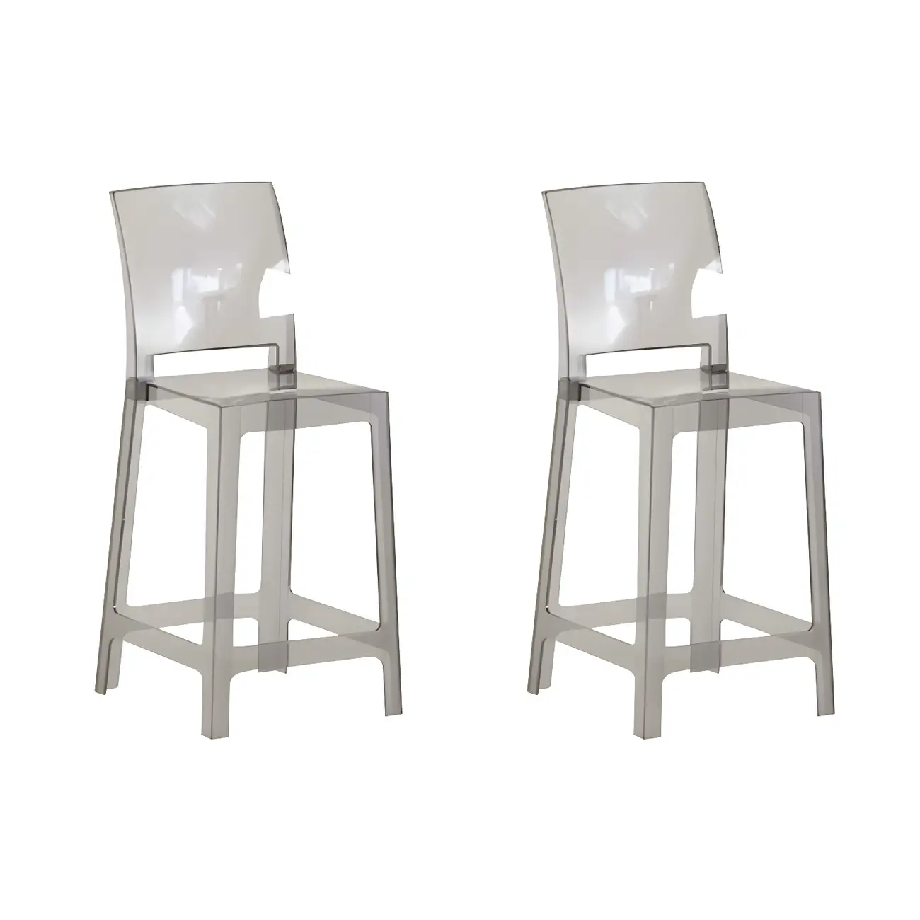 Modern Acrylic Smooth Elegant Circular Backrest Bar Stool Image - 16 | homeyfad