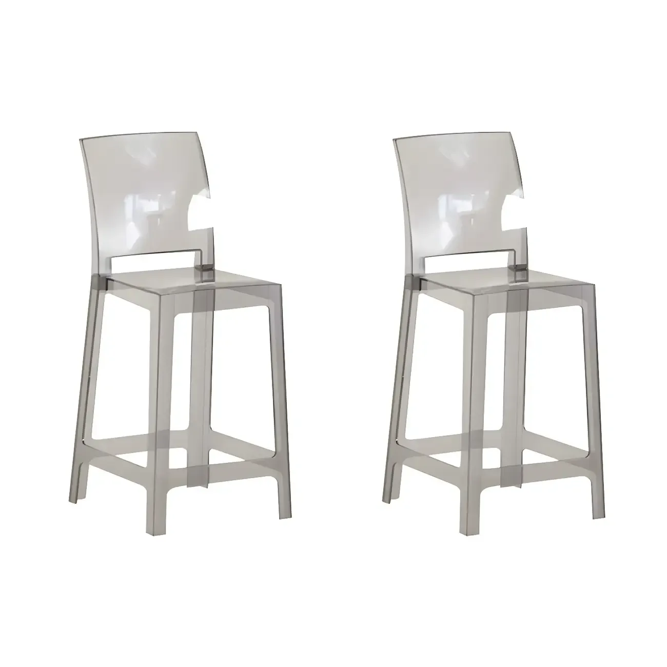 Modern Acrylic Smooth Elegant Circular Backrest Bar Stool Image - 16
