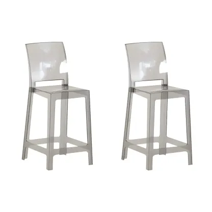 Modern Acrylic Smooth Elegant Circular Backrest Bar Stool Image - 16
