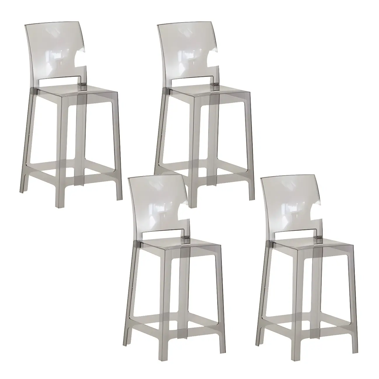 Modern Acrylic Smooth Elegant Circular Backrest Bar Stool Image - 17 | homeyfad