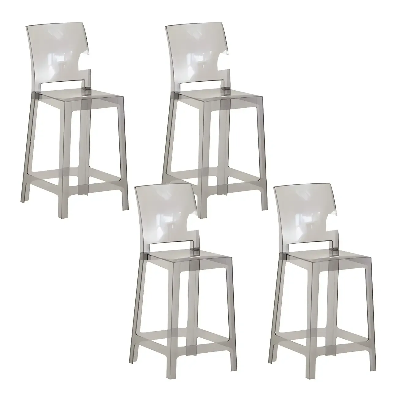 Modern Acrylic Smooth Elegant Circular Backrest Bar Stool Image - 17