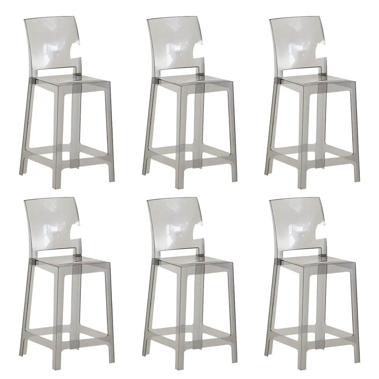 Modern Acrylic Smooth Elegant Circular Backrest Bar Stool Image - 18 | homeyfad