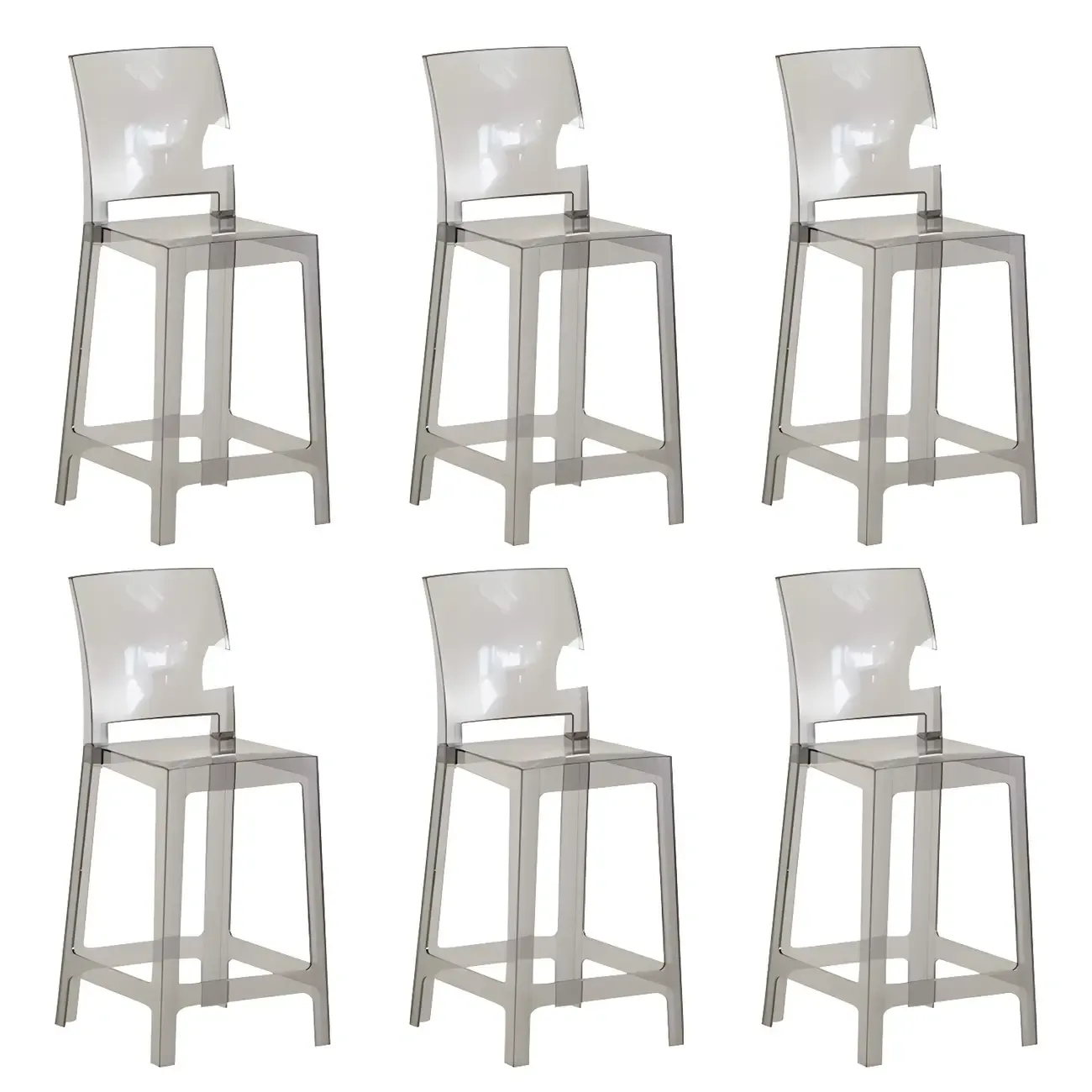 Modern Acrylic Smooth Elegant Circular Backrest Bar Stool Image - 18