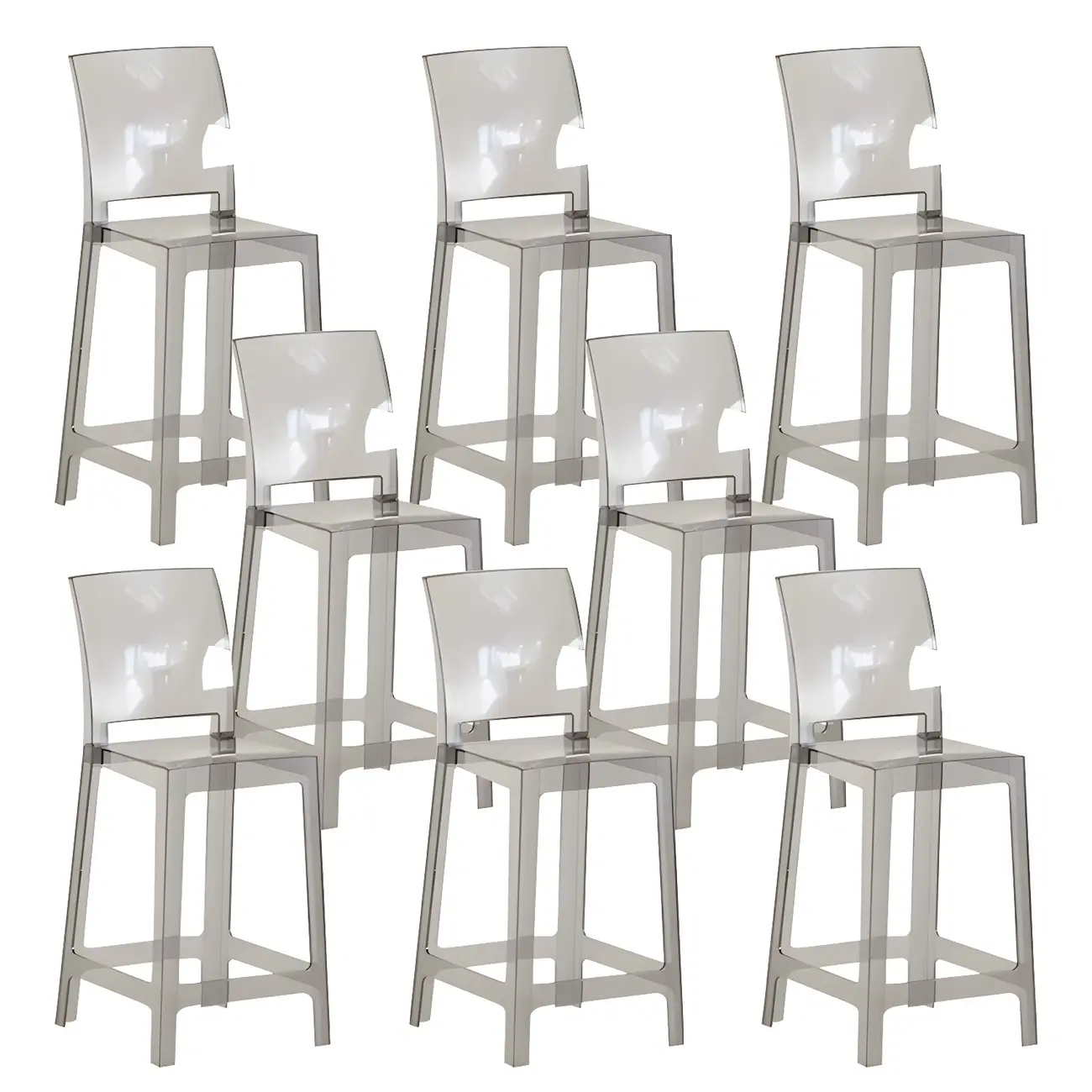 Modern Acrylic Smooth Elegant Circular Backrest Bar Stool Image - 19 | homeyfad