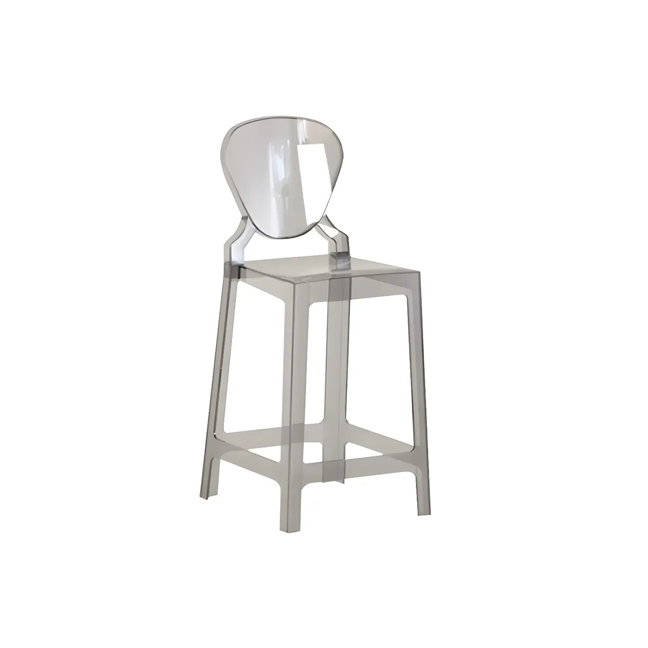 Modern Acrylic Smooth Elegant Circular Backrest Bar Stool Image - 20 | homeyfad
