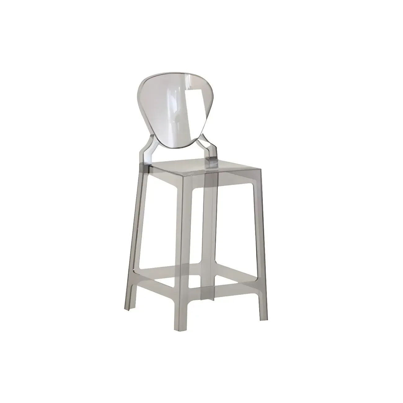 Modern Acrylic Smooth Elegant Circular Backrest Bar Stool Image - 20