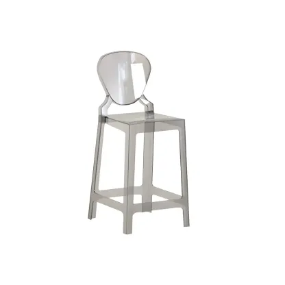 Modern Acrylic Smooth Elegant Circular Backrest Bar Stool Image - 20
