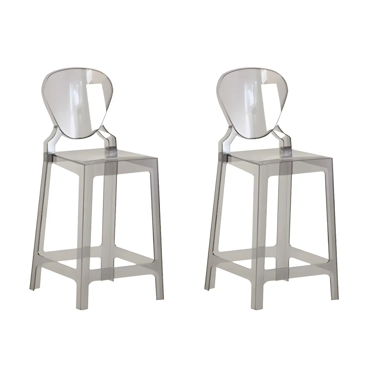 Modern Acrylic Smooth Elegant Circular Backrest Bar Stool Image - 21 | homeyfad