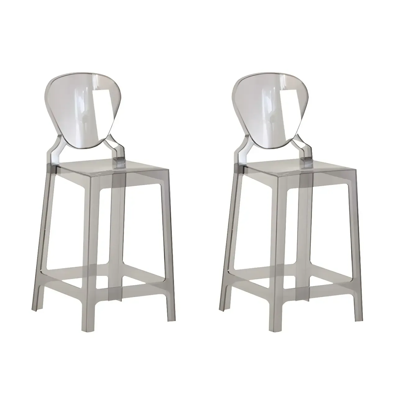 Modern Acrylic Smooth Elegant Circular Backrest Bar Stool Image - 21