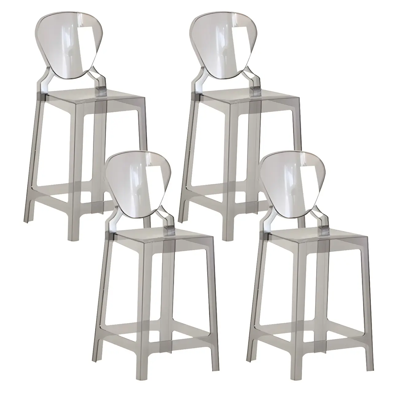 Modern Acrylic Smooth Elegant Circular Backrest Bar Stool Image - 22 | homeyfad