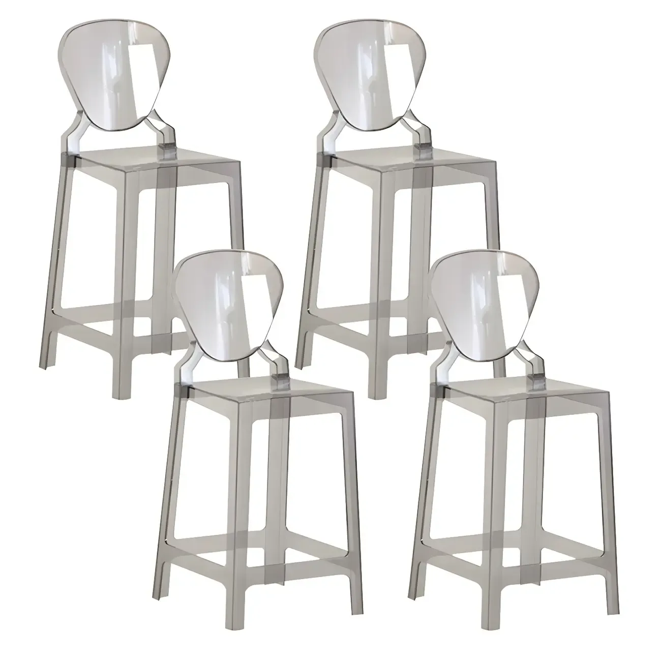 Modern Acrylic Smooth Elegant Circular Backrest Bar Stool Image - 22