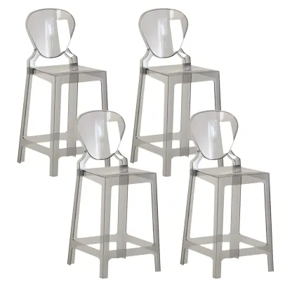 Modern Acrylic Smooth Elegant Circular Backrest Bar Stool Image - 22