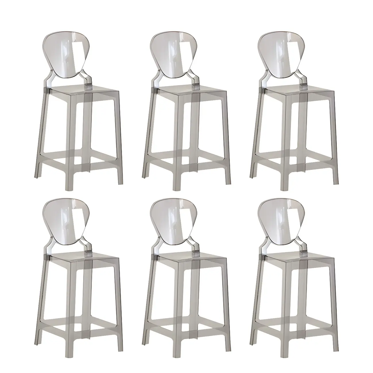 Modern Acrylic Smooth Elegant Circular Backrest Bar Stool Image - 23 | homeyfad