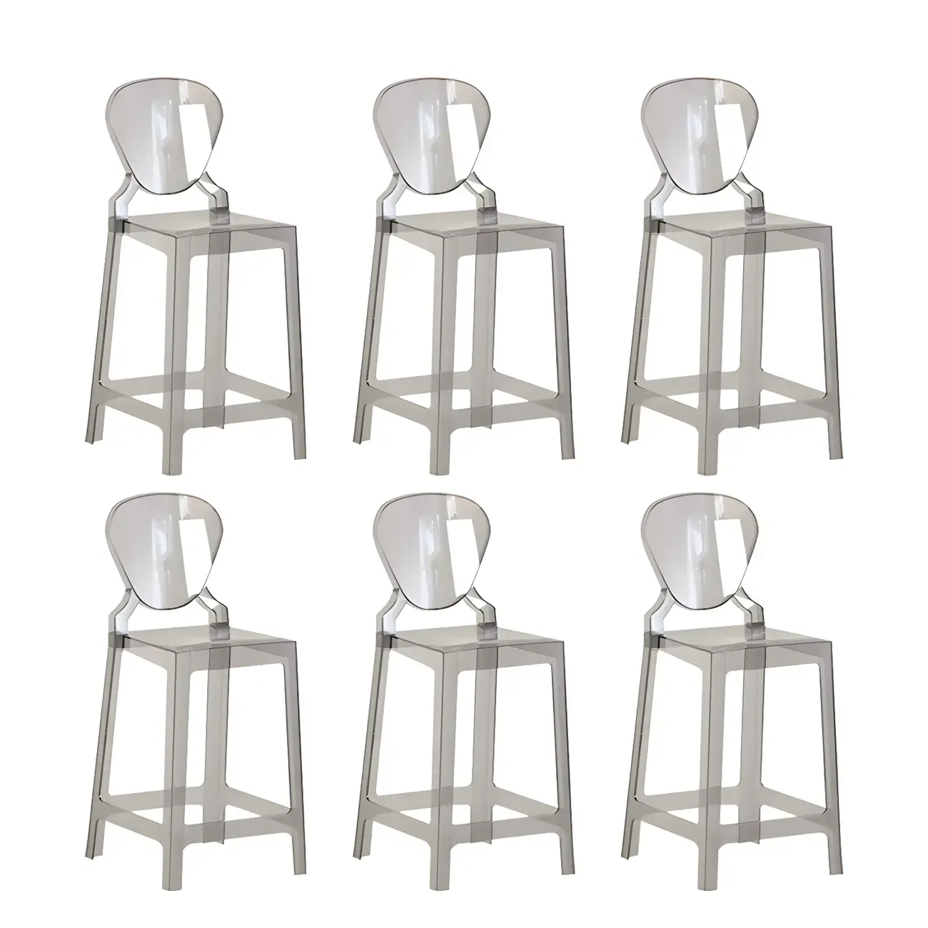 Modern Acrylic Smooth Elegant Circular Backrest Bar Stool Image - 23