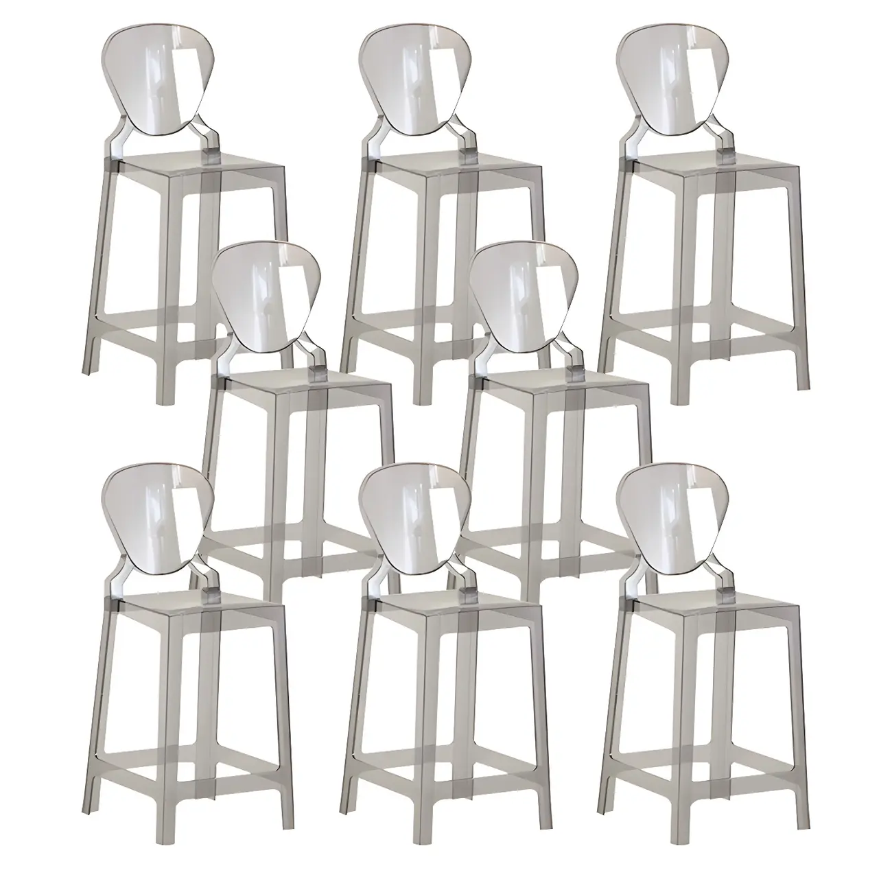 Modern Acrylic Smooth Elegant Circular Backrest Bar Stool Image - 24 | homeyfad